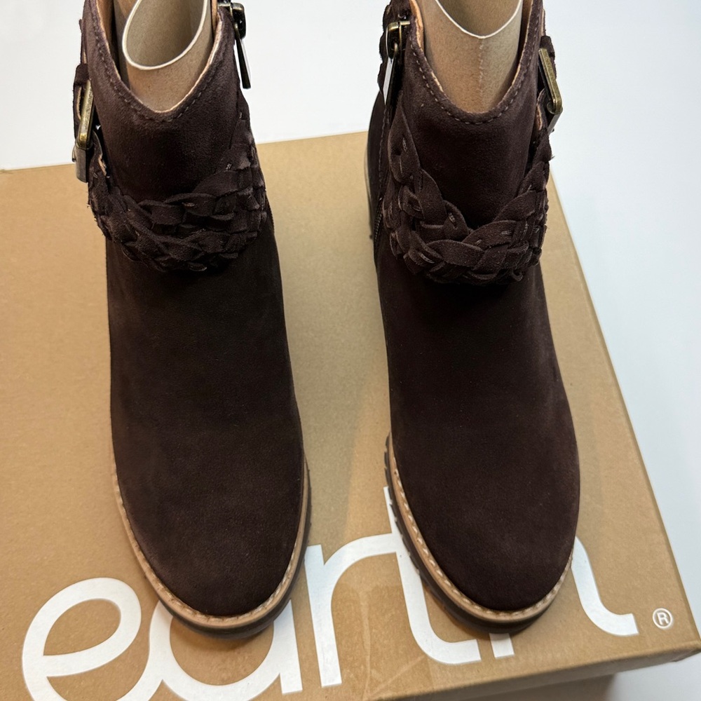 Earth Women's Chace Buckle Strap Wedge Booties- Size 5- Dark Brown - Picture 8 of 11
